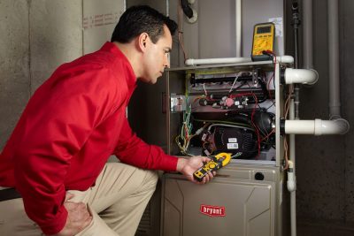 Furnace Repair Lodi Heating technician diagnosing a furnace repair in Lodi